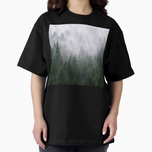 Home Is A Feeling // Misty Retro Fall Wilderness Fairytale Evergreen Forest With Trees Covered In Magic Fog Season T-Shirt