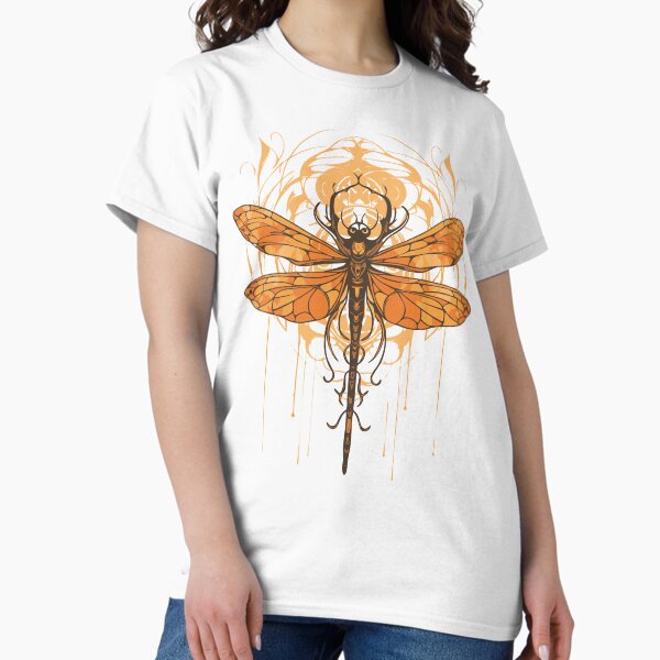 Art Nouveau - orange Dragonfly T-Shirt
