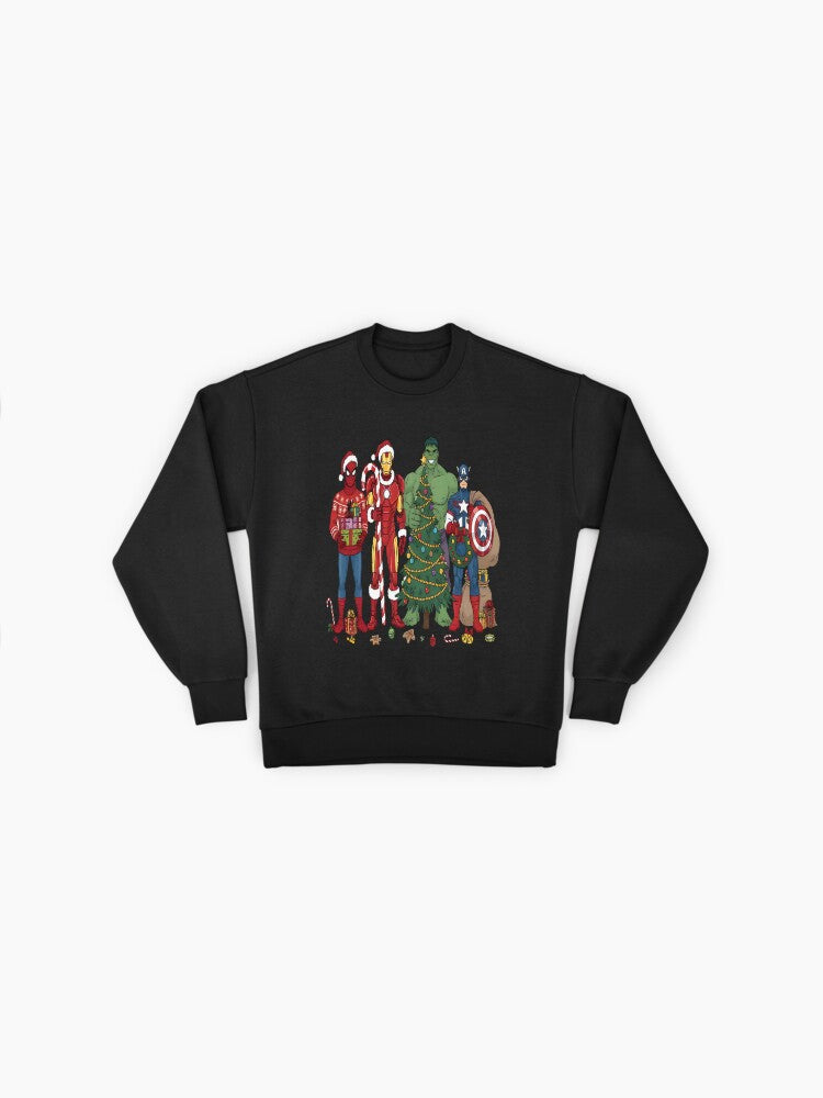 Christmas Superhero, Funny Marvel Fall, Superhero Holiday, Cartoon Character Top Sweatshirt