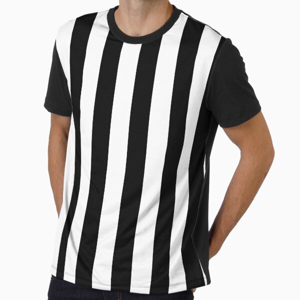 Black and White Vertical Stripes Graphic T-Shirt