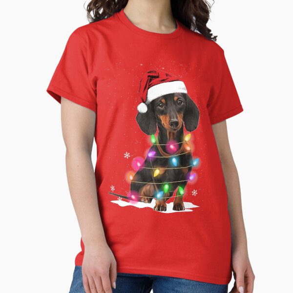 Dachshund Christmas Lights With Snow Sweater T-Shirt
