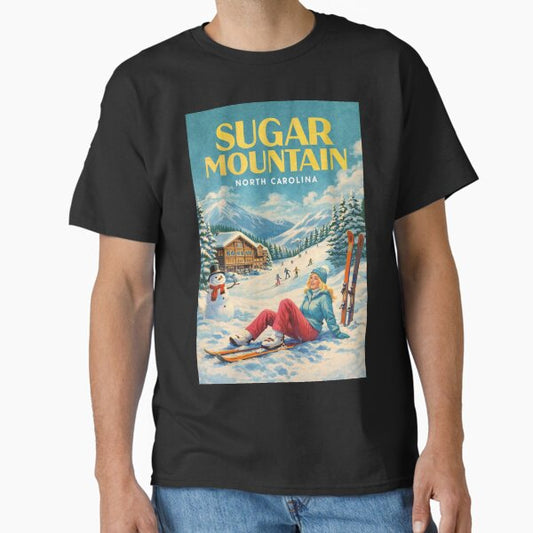 Sugar Mountain Blue Ridge Mountains Ski Resort North Carolina Winter T-Shirt
