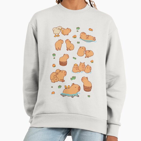 Cute capybara art, illustration seamless pattern Sweatshirt