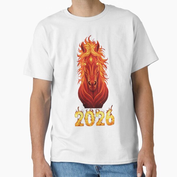 Mystic Fire Horse 2026 – Legendary Zodiac Flame Art Design T-Shirt
