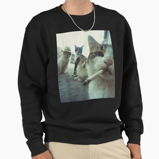Smoking Cats Meme Sweatshirt