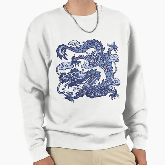 Dragon blue and white Sweatshirt