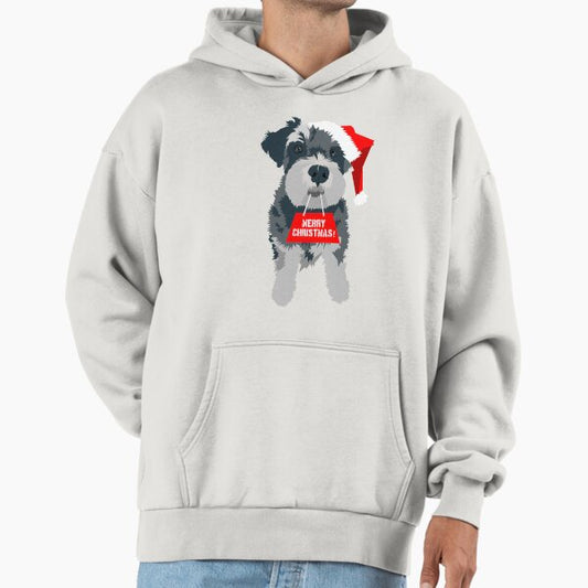 Christmas Miniature Schnauzer Santa Hat Hoodie