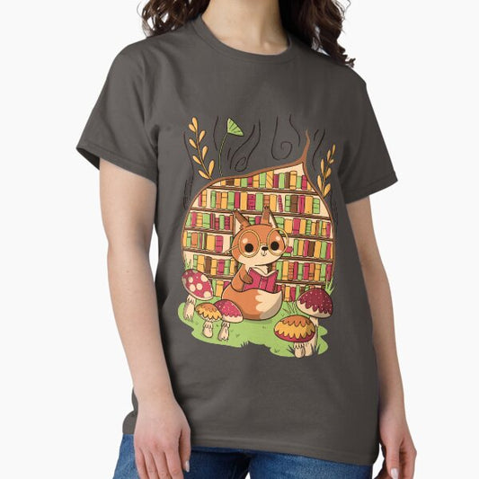 Fox's Cozy Library T-Shirt