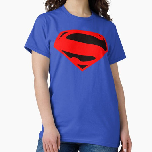 Superhero Large Retro Classic Comic Book Logo Shield T-Shirt