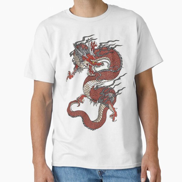 Japanese red dragon design T-Shirt