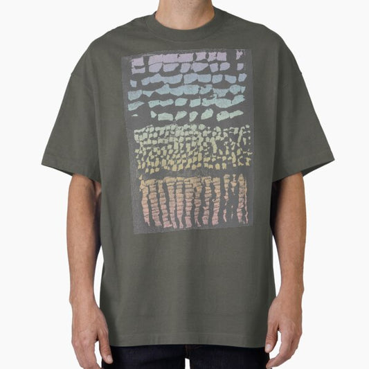 Three Grains Textured Monoprint - Slate + Rainbow Sorbet T-Shirt