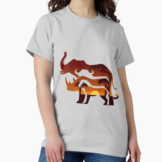 Africa's Big Five Animals Silhouettes T-Shirt
