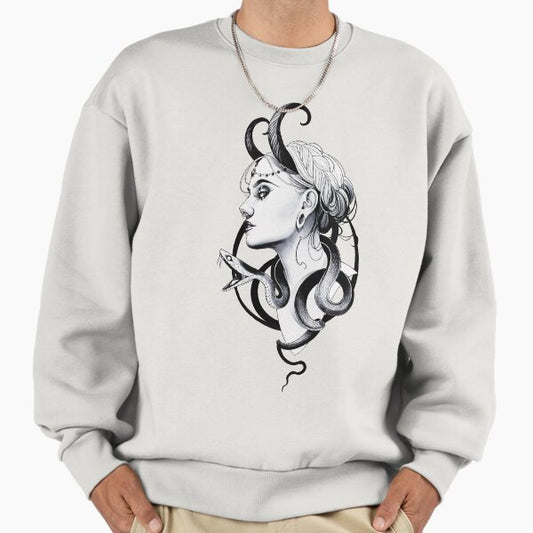 Cyberpunk Girl and Snake Urban Modern Style Sweatshirt