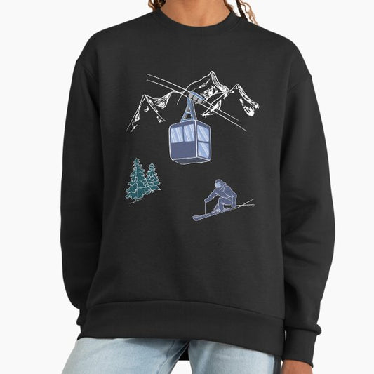 Ski Lift Resort Winter Sports Scene Sweatshirt