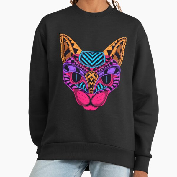 Black Neon Cat T-shirt Sweatshirt