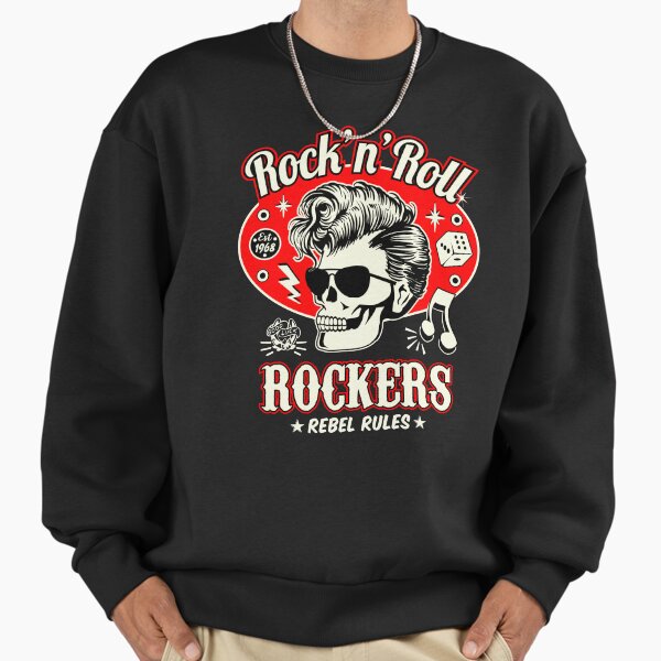 Rockabilly Rock and Roll Skull Red and Black Dice Rockers Sweatshirt