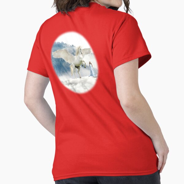 Unicorn Pegasus and Fairy Princess Mountain Snowy Fantasy T-Shirt