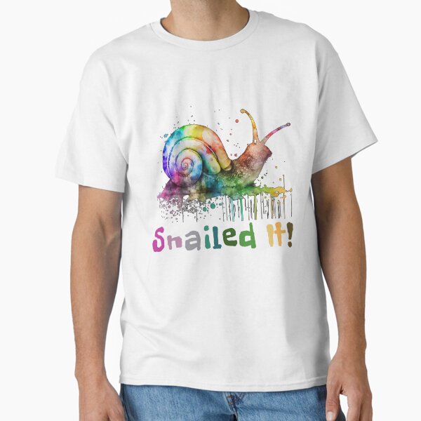 Cool Snail Rainbow Colors Snailed It Funny slogan with Snail T-Shirt