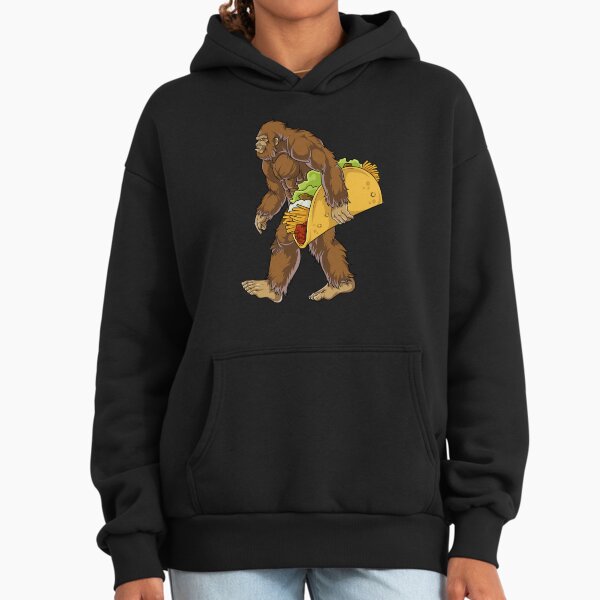 Bigfoot Sasquatch Carrying Taco T shirt Funny Camping Gifts Men Women Kids Boys Hoodie