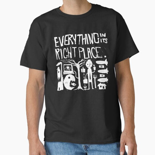 Radiohead - Everything in its Right Place - Illustrated lyrics - Inverted T-Shirt