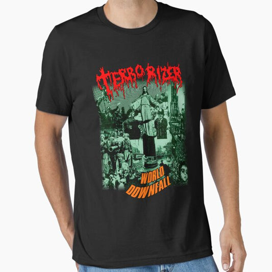 World Downfall by Terrorizer Classic Old School Death Grind Metal T-Shirt