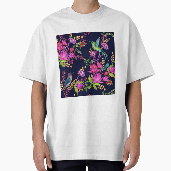 Hummingbird Floral Pattern 14 T-Shirt