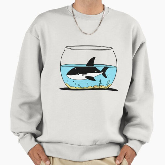 A tiny shark in a fishbowl Sweatshirt