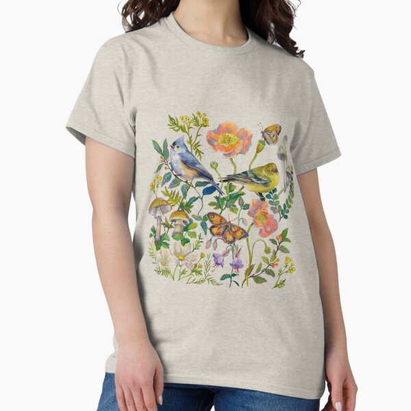 Flower Birds Garden T-Shirt