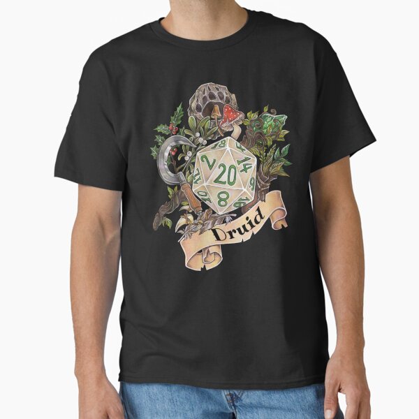 Role-playing game tabletop D20 dice gift druid T-Shirt