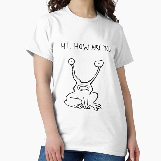 Hi How Are You Shirt| Daniel Johnston| Album Cover T-Shirt| Austin Texas| Keep Austin Weird| Frog Mural Tshirt| Outsider Music| Alien Shirts T-Shirt