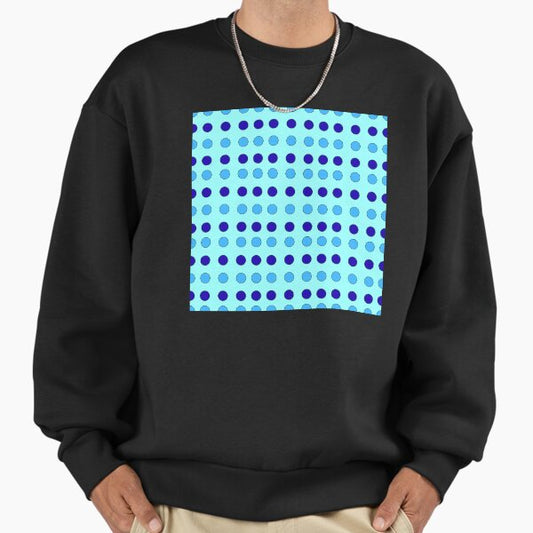 Light Blue Decagons and Dark Blue Stars on Cyan background pattern Sweatshirt