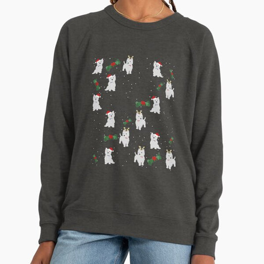 A Very Westie Christmas, Xmas Dog Print Lightweight Sweatshirt