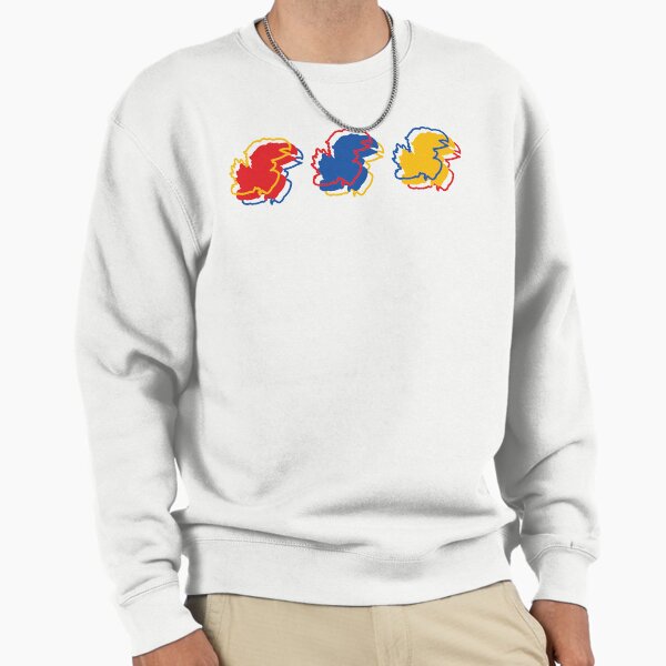KU Jayhawks Pattern, White Sweatshirt