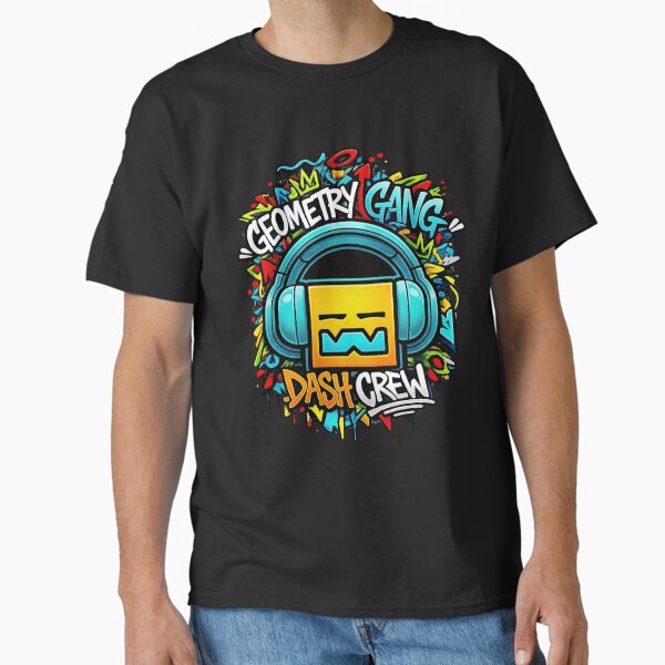 Geometry Gang Dash Crew Gaming Arcade Video Game Console Gamer Gifts T-Shirt