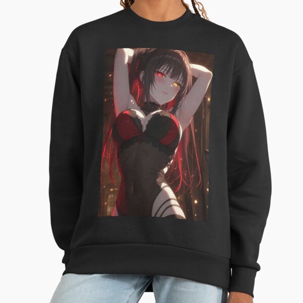 Dark Anime Girl Aesthetic Waifu Art Sweatshirt