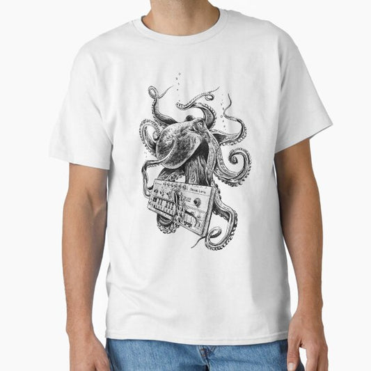 Kraken With Analog Synthesizer T-Shirt