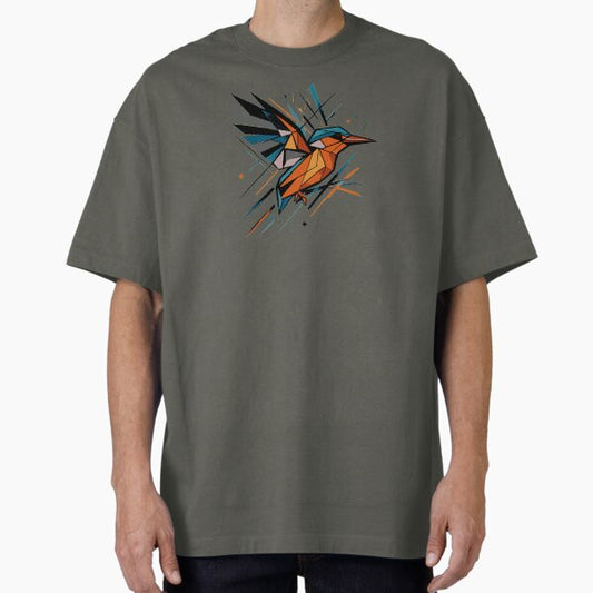Geometric Kingfisher – Abstract Splash of Flight T-Shirt