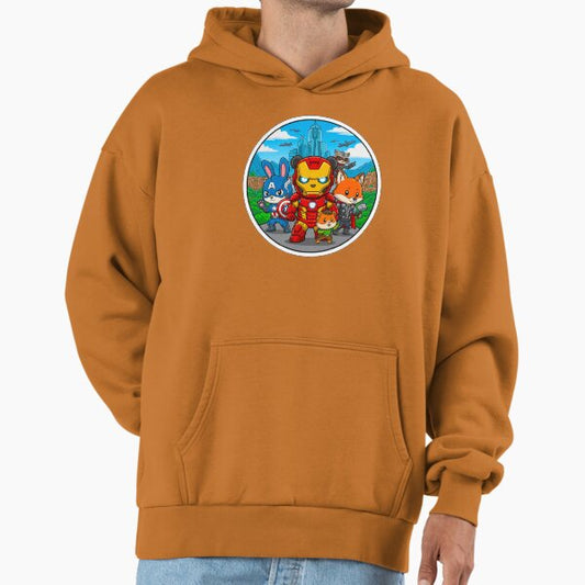 The Ultimate Animal Avengers - Chibi Hero Squad Mountain Mission Sticker Hoodie