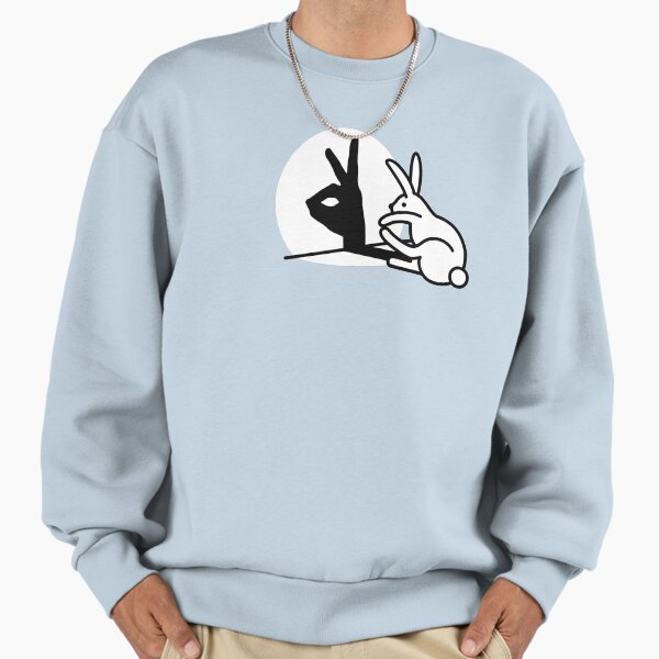 Funny Rabbit hand shadow puppets humor pop art Sweatshirt