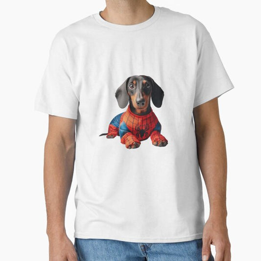 Dachshund SpiderDog the Superhero no background #2 T-Shirt