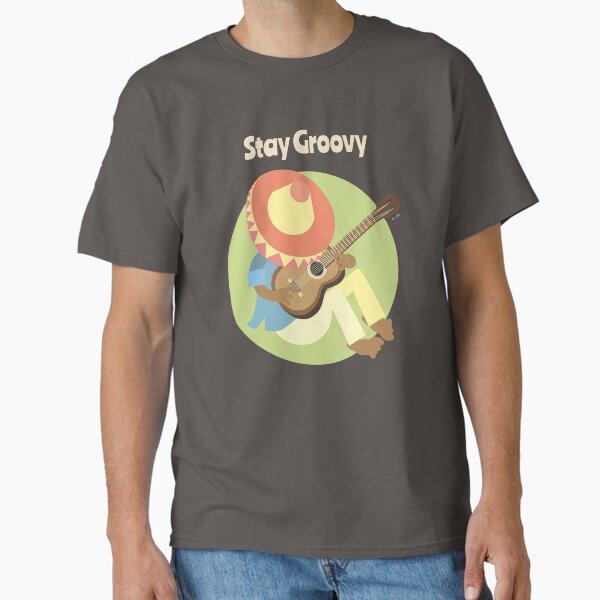 Stay Groovy T-Shirt – Retro Guitar Player Graphic, Funky Music Vibe Tee T-Shirt