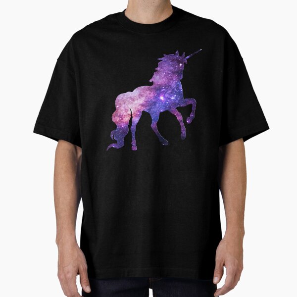 Legendary Animals Milky Way Galaxy Unicorn Outer Space Fairy Tale Galloping Unicorn Silhouette T-Shirt