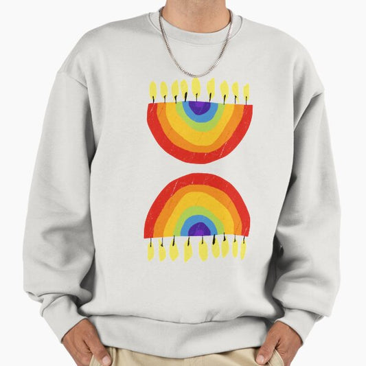 Rainbow Chanukiah Print Sweatshirt