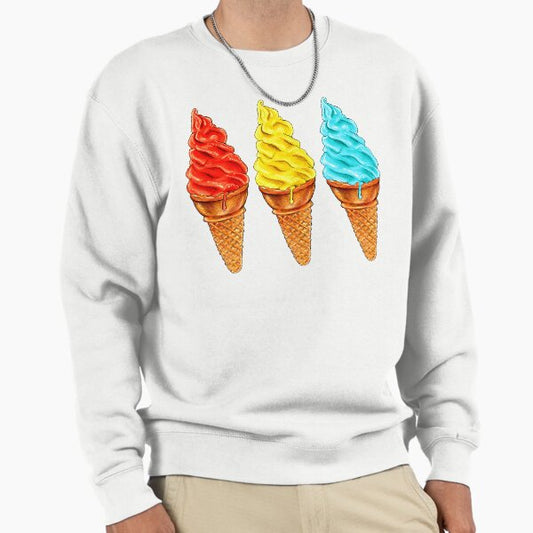 Rainbow Ice Cream Pattern Sweatshirt