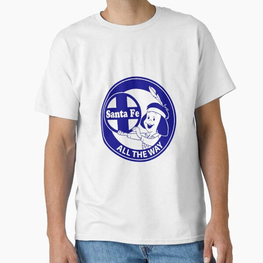 Santa Fe Railway Lil Chief "All the Way" Blue Clean T-Shirt