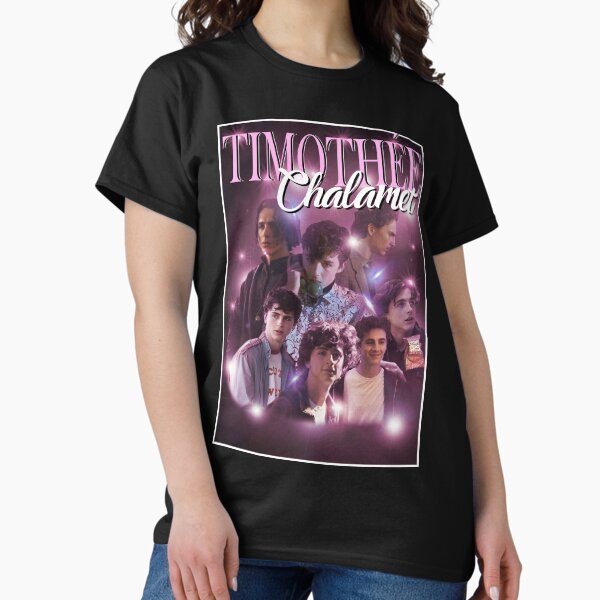 Timothée Chalamet Film Character Collage (white border) T-Shirt