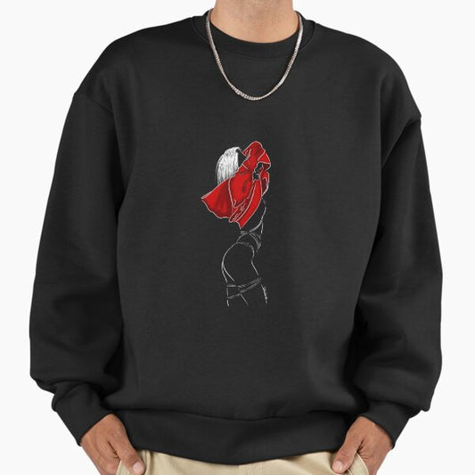 Sexy line art woman in luxury lingerie harness Sweatshirt