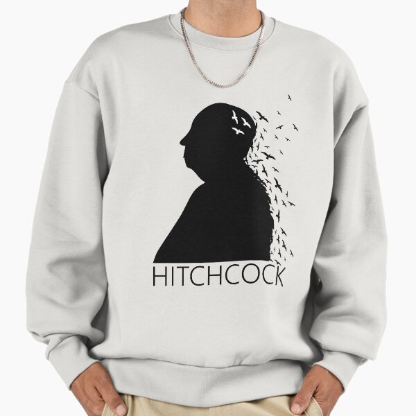Alfred Hitchcock Birds Portrait - Black White Sweatshirt