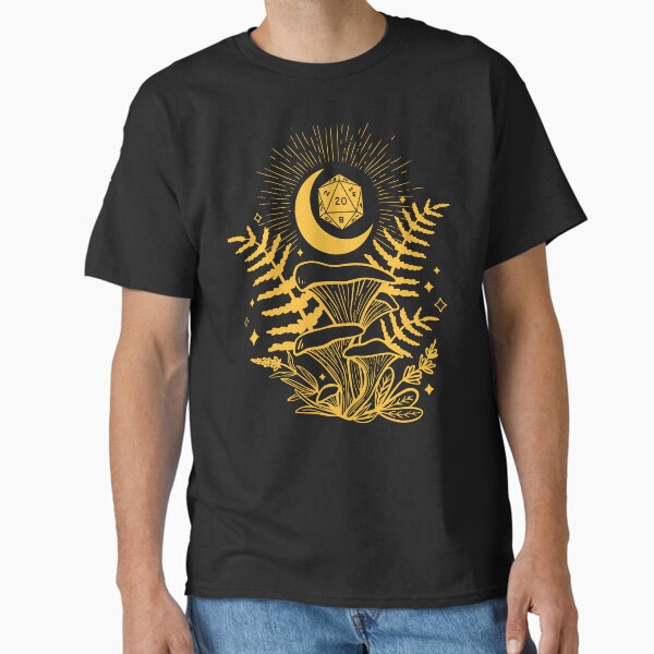 DND DRUID DICE: Forest Mushroom Fern and Moon D20 for Druid or Nature Cleric. T-Shirt