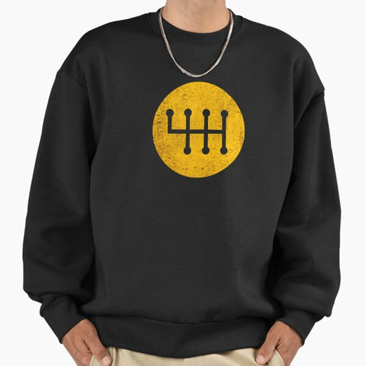 Yellow grungy 6-speed manual shift pattern Sweatshirt
